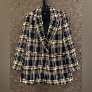 🔥🔥🔥Zara Oversized Black & Yellow Blazer Jacket